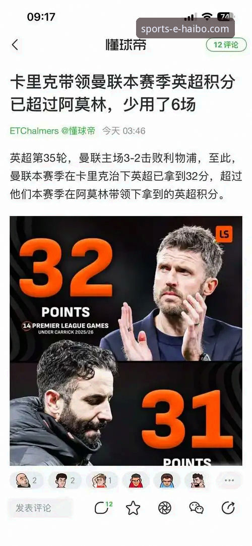 深度揭秘：卡里克战术革命如何让曼联重回正轨——海博体育用户视角的战术解析